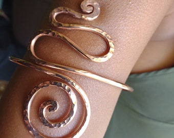 Armlet, Upper Arm Cuff, Copper Arm Bracelet, Arm Band