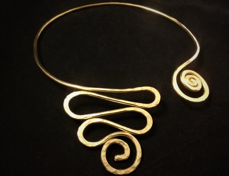 Brass Open Collar Necklace for Women Solid Brass Asymmetrical Etsy