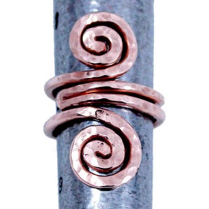 Viking Copper Ring, Hand Hammered Ring, Hand Made Copper Jewelry, Ram Copper Ring, Healing Copper, thumb Ring, Curly Ring, Snake Ring, Wave