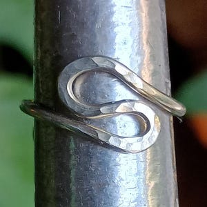 0 Women&#39;s German Silver Small S Double Sided, Hand Hammered Silver Ring, Hand Made Silver Ring, Women&#39;s Rings,Fits Size 7