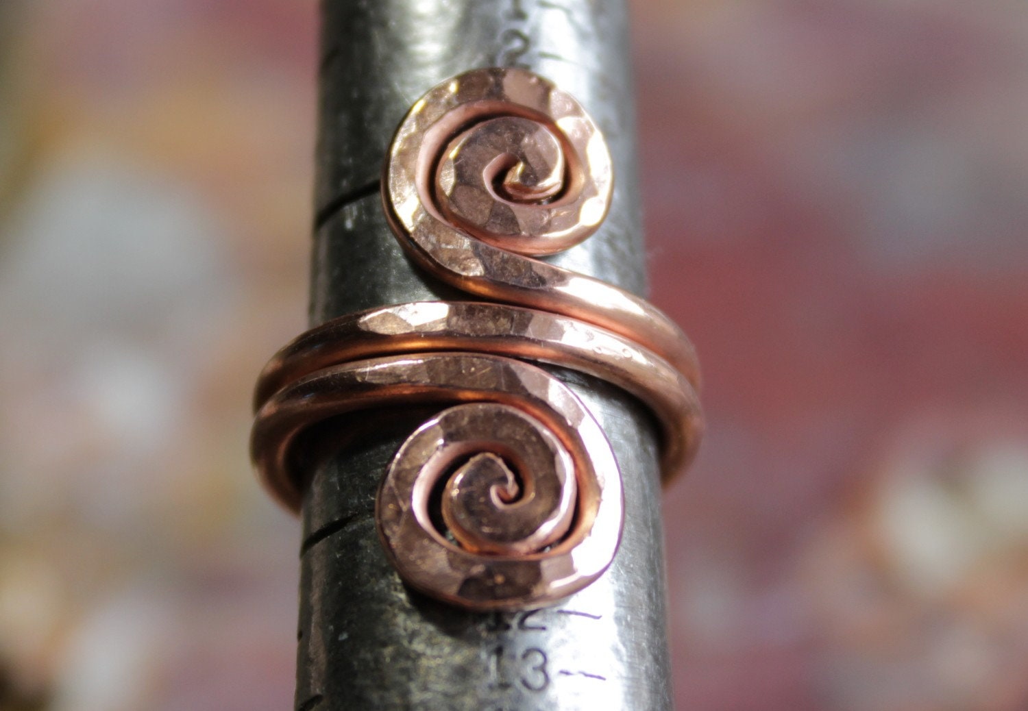 Soft Copper Rings Hand Hammered Copper Ring, Textured Copper Ring, Copper Midi Ring ...