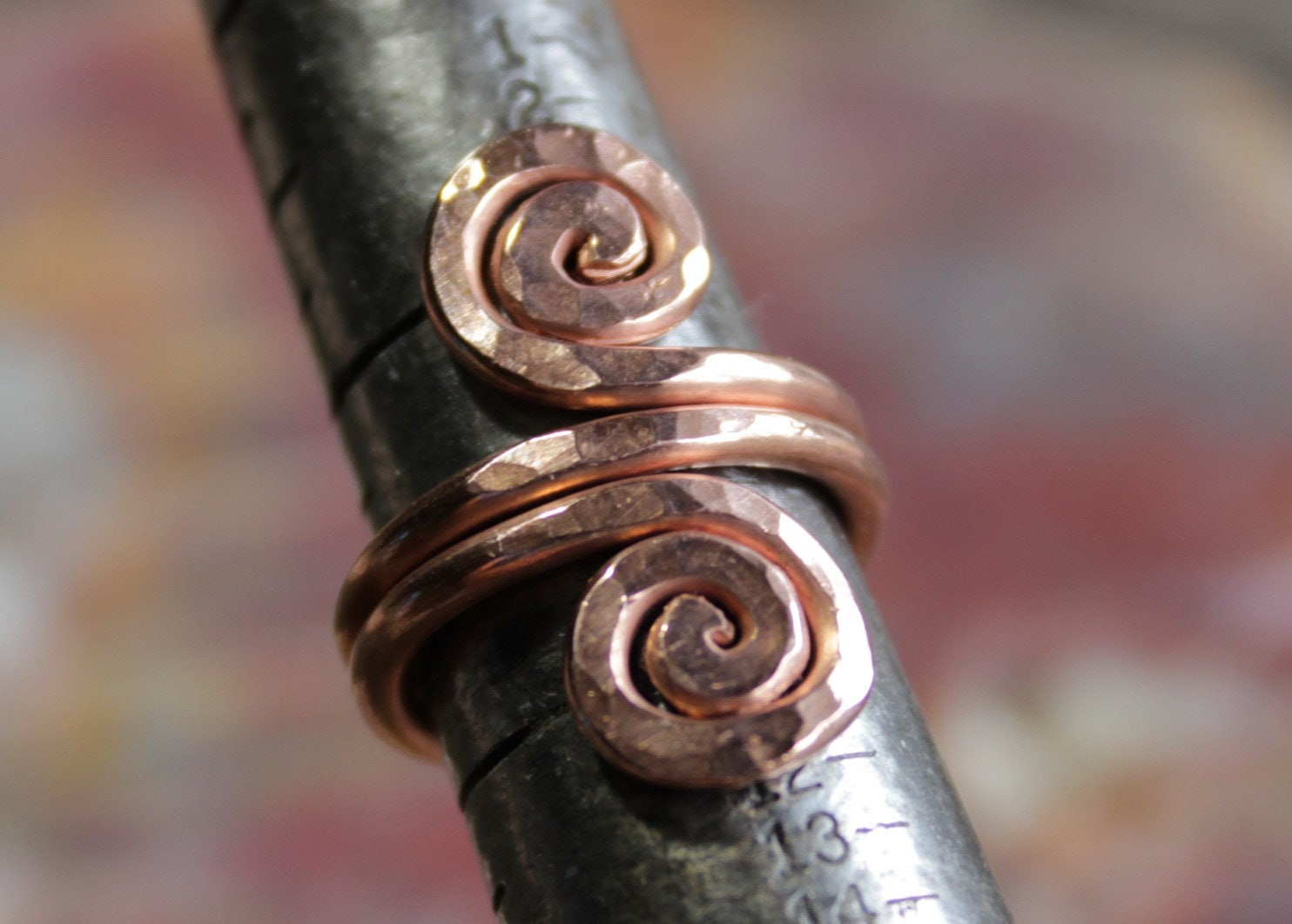 Soft Copper Rings Hand Hammered Copper Ring, Textured Copper Ring, Copper Midi Ring ...