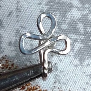 Sterling Silver Ahnk Nose Cuff, Nose Clip, Silver Nose Jewelry, Egyptian Ahnk, Body Jewelry, Faux Nose Ring, Septum Cuff,