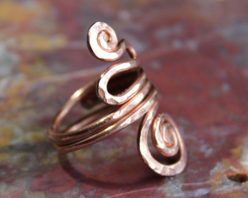 Hand Hammered Copper Ring, Textured Copper Ring, Copper Midi Ring ...