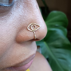 12k gold filled eye of rah nose cuff, nose clip, gold nose jewelry, egyptian nose cuff, body jewelry, faux nose ring, septum cuff,
