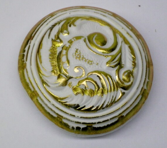 Vintage Gold And White Door Knob Cover 2 Per Set Fits 2 Etsy