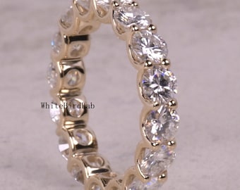 Lab Grown Round Eternity-band, ronde Eternity Lab Grown Diamond-band, Lab Diamond-trouwring, Gold Diamond-band, Diamond Eternity-band