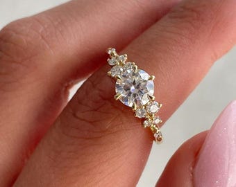 1.70 CT Solitaire Lab Grown Diamond Engagement Ring, Round Cut F/VS1 IGI Certified Diamond Wedding Ring, 14K Gold Lab Created Diamond Ring