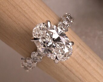 5 CT Lab Grown Diamond Ring , Oval Lab Diamond Engagement Ring , Lab Created Oval Diamond Ring , Oval Ring , Lab Diamond Bridal Ring