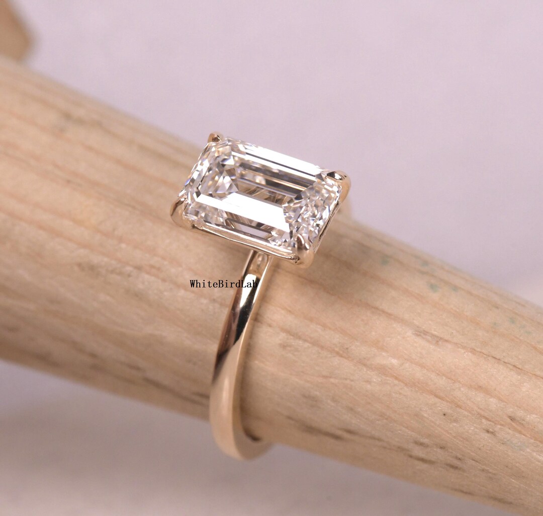 Lab Grown Diamond Ring 2 CT Emerald Cut , F/VS1 , Lab Diamond ...