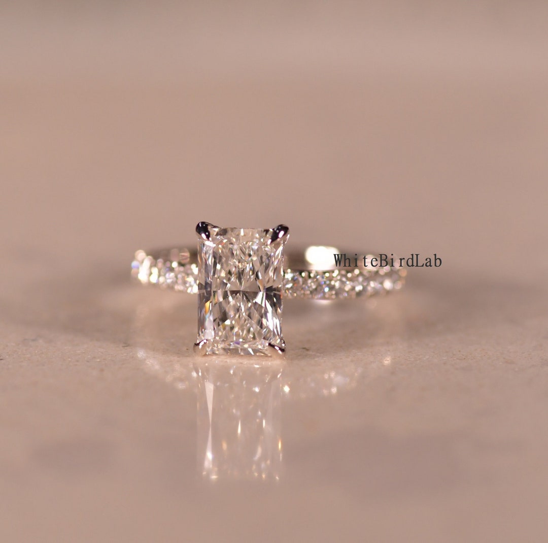 2 CT Radiant Cut Lab Grown Engagement Ring F/VS1 IGI Certified Diamond ...