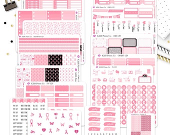 VERTICAL The "Breast Cancer Hope" Weekly Kit!  Perfect for vertical planner layouts!  Full-129