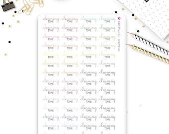 CLEANING TIME Script Stickers! Perfect for your planner or journal! SCRIPT-044