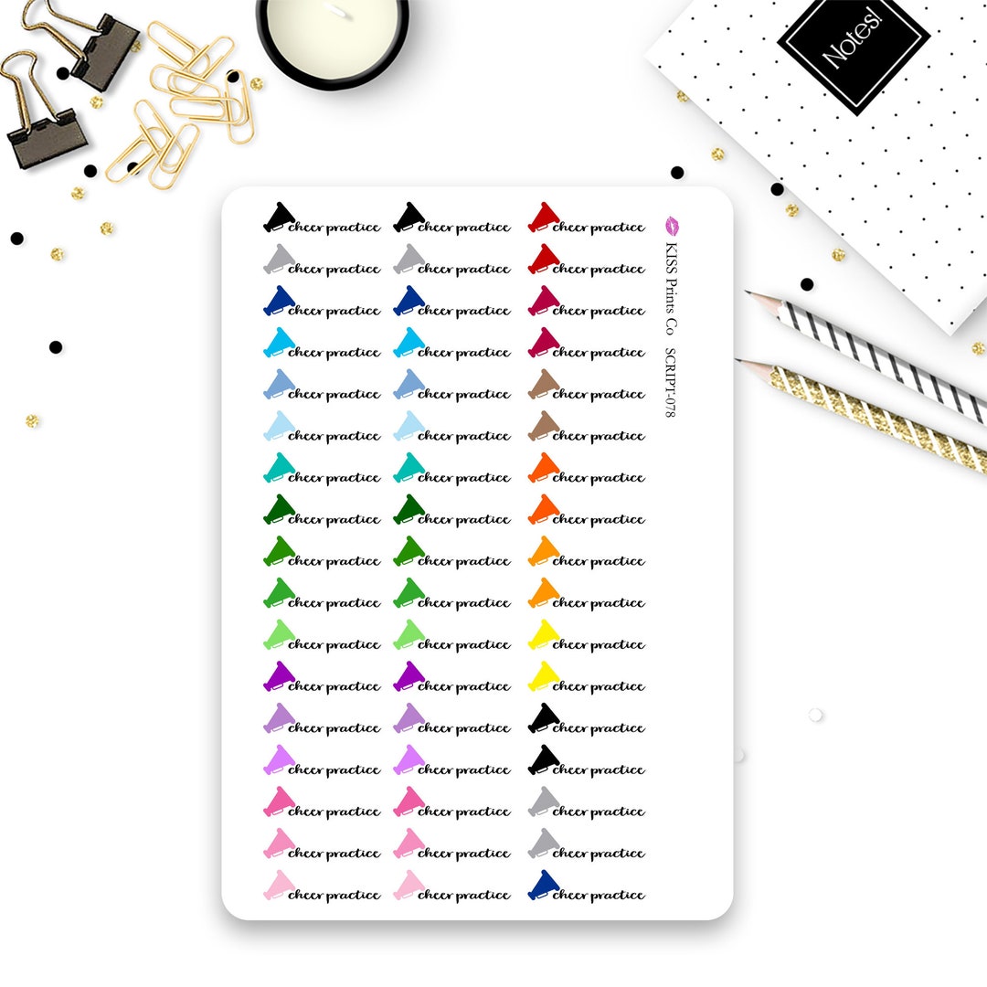 CHEER PRACTICE Script Stickers! Perfect for Your Planner or Journal ...