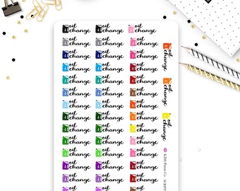 Adesivos com roteiro de MUDANÇA DE ÓLEO! Perfeito para seu planner ou diário! script-064