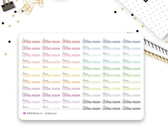 CLEAN LIVING ROOM Script Stickers! Perfect for your planner or journal! script-034