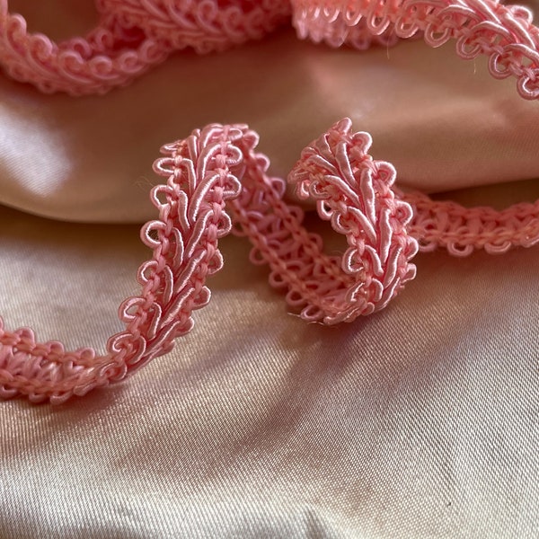 1 Continuous Yard Vintage Soutache Rose Ribbon --  DIY sewings Supplies