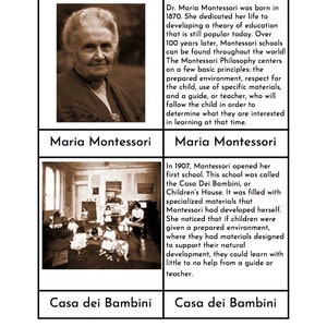 Maria Montessori Bundle - Two sets of Three/Four Part Cards and Biography