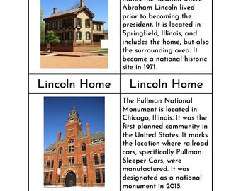 National Parks of the Midwest - Three/Four Part Cards