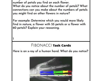 Fibonacci Task Cards