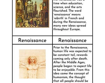 Montessori The Renaissance - Three/Four Part Cards