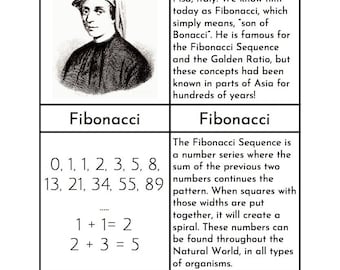 Montessori Fibonacci - Three/Four Part Cards