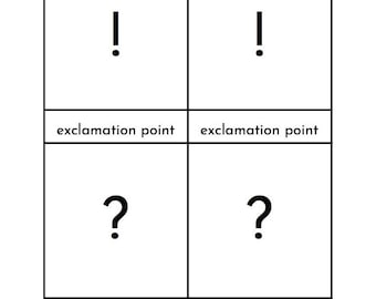 Montessori Punctuation - Three Part Cards