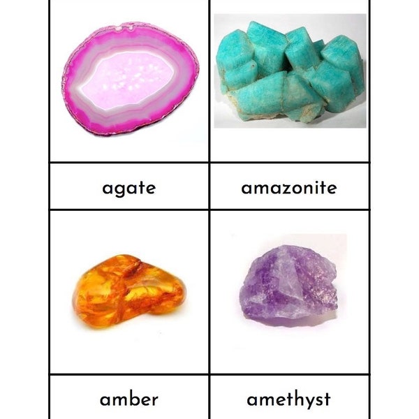 Montessori Rock and Mineral Nomenclature Cards