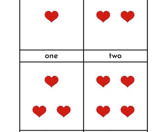 Heart - Number Recognition Cards (1 - 12)