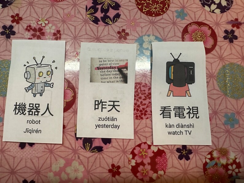 Simplified Chinese Flashcards for Children and Whimsical Adults - Etsy