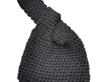 Crochet Japanese Knot Purse, Black Metallic Sparkle Mini Evening Bag