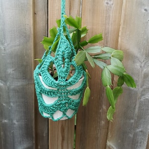 Colgador de plantas de hoja de Monstera, colgador de macetas de ganchillo, soporte para macetas