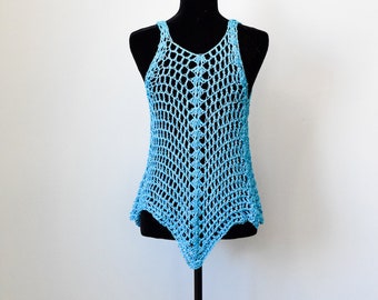 Crochet Tank Top Pattern, Small to Plus Size | Summer Top Crochet Pattern | DK Weight Sport Yarn Shirt Tutorial PDF English