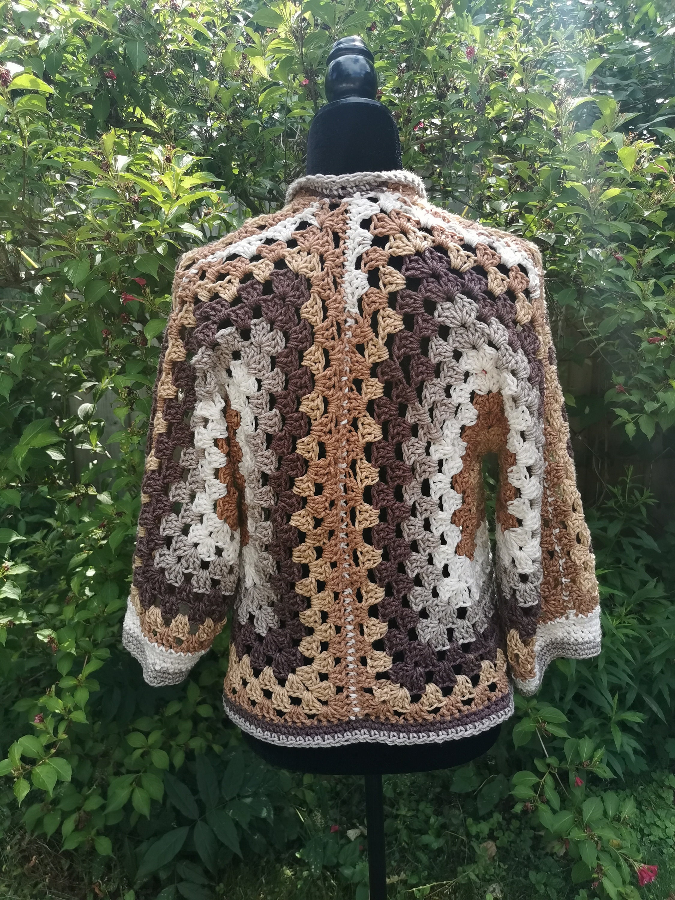 Granny Square Hexagon Cardigan Crochet Jacket Hexagon Coat Etsy