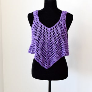 Crop Top Tank - Crochet DIGITAL PATTERN, S-2XL Women Crochet Pattern by Claudia's Crochet Creations