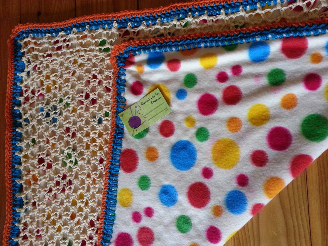 Organic Cotton & Polar Fleece Crib Afghan Security Blanket Etsy