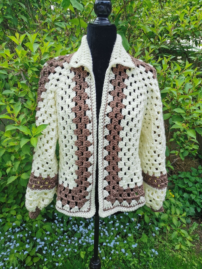 Hexagon Coat Granny Square Hexagon Cardigan Short Crochet Etsy
