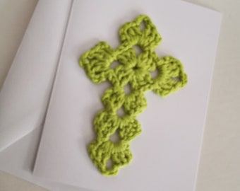 Crochet Cross Card, for Baptism, Christening, Communion, Easter, Mother’s Day, by Claudia's Crochet