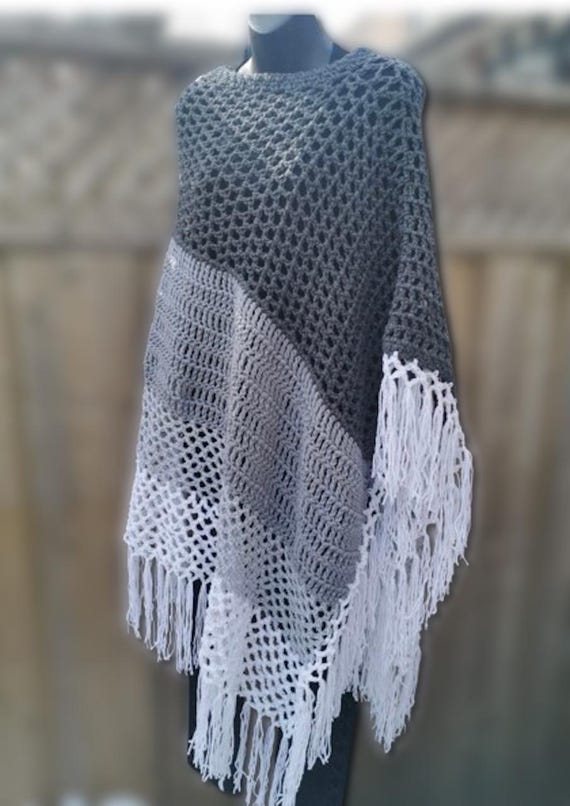 Grey Crocheted Poncho Grey Crocheted Poncho