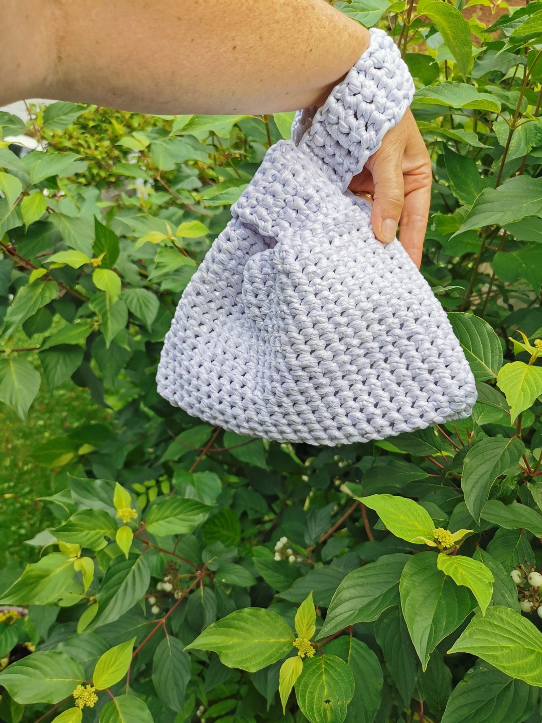 Borsa giapponese all'uncinetto: borsa da sera con perle