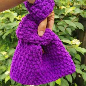Japanischer Knoten Geldbörse, Mosu-Tasche, gehäkelte strukturierte Minitasche, gehäkelte Abendtasche, gehäkelte Telefontasche, Chenille-Tasche, gehäkelte Geldbörse
