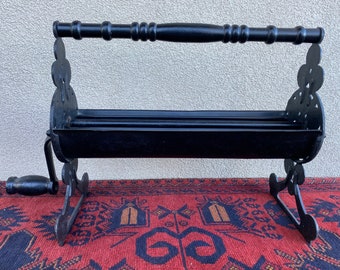 Vintage Fireplace Decor Vintage Fireside Paper Log Roller Rustic Farmhouse Cast Iron Fireplace Log Roller Newspaper Log Roller