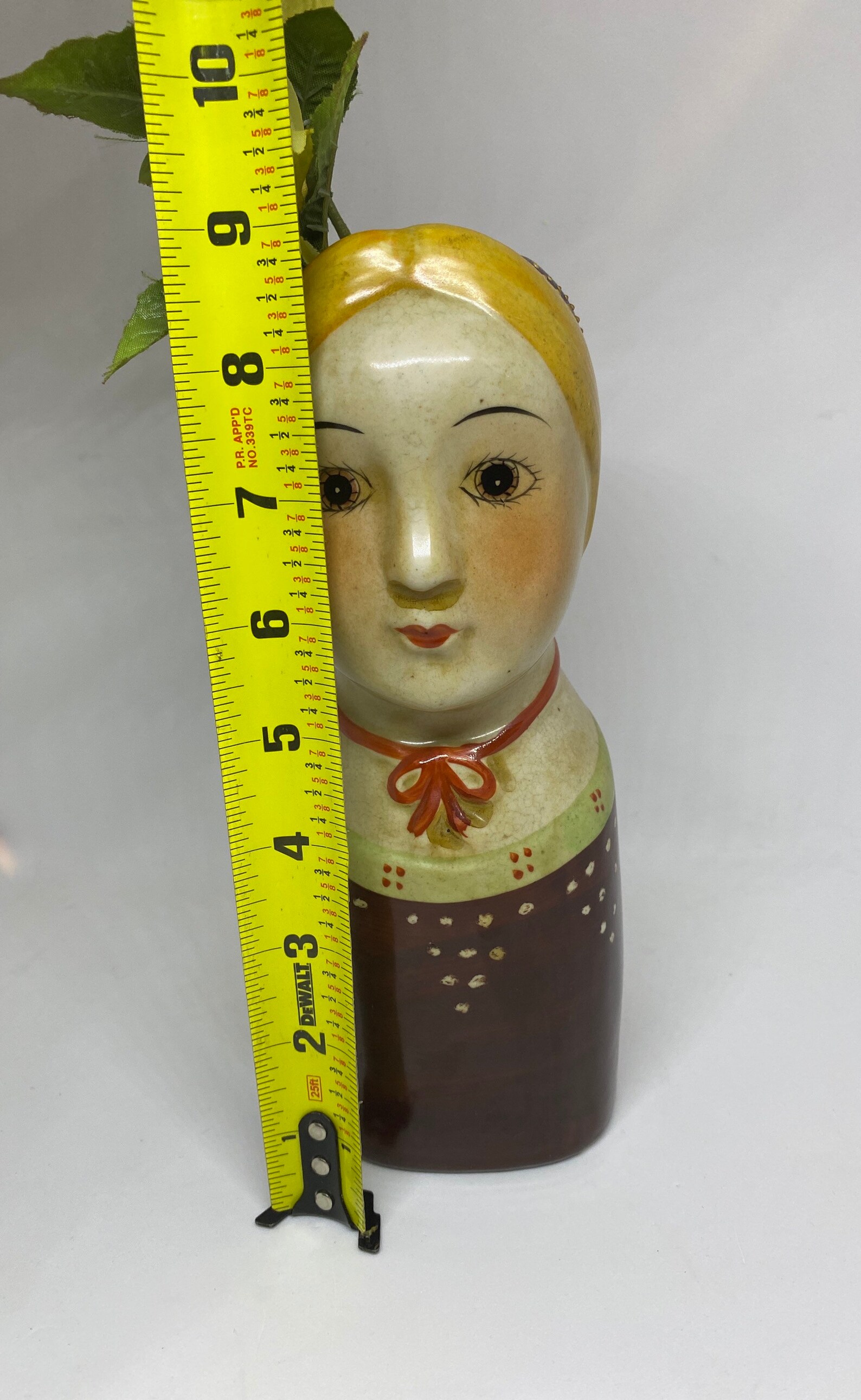 Vintage Ceramic Lady Head Vase Scandinavian Folk Art Etsy
