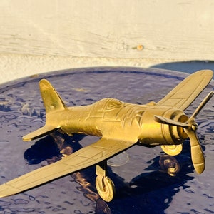 Vintage Solid Brass Airplane Model