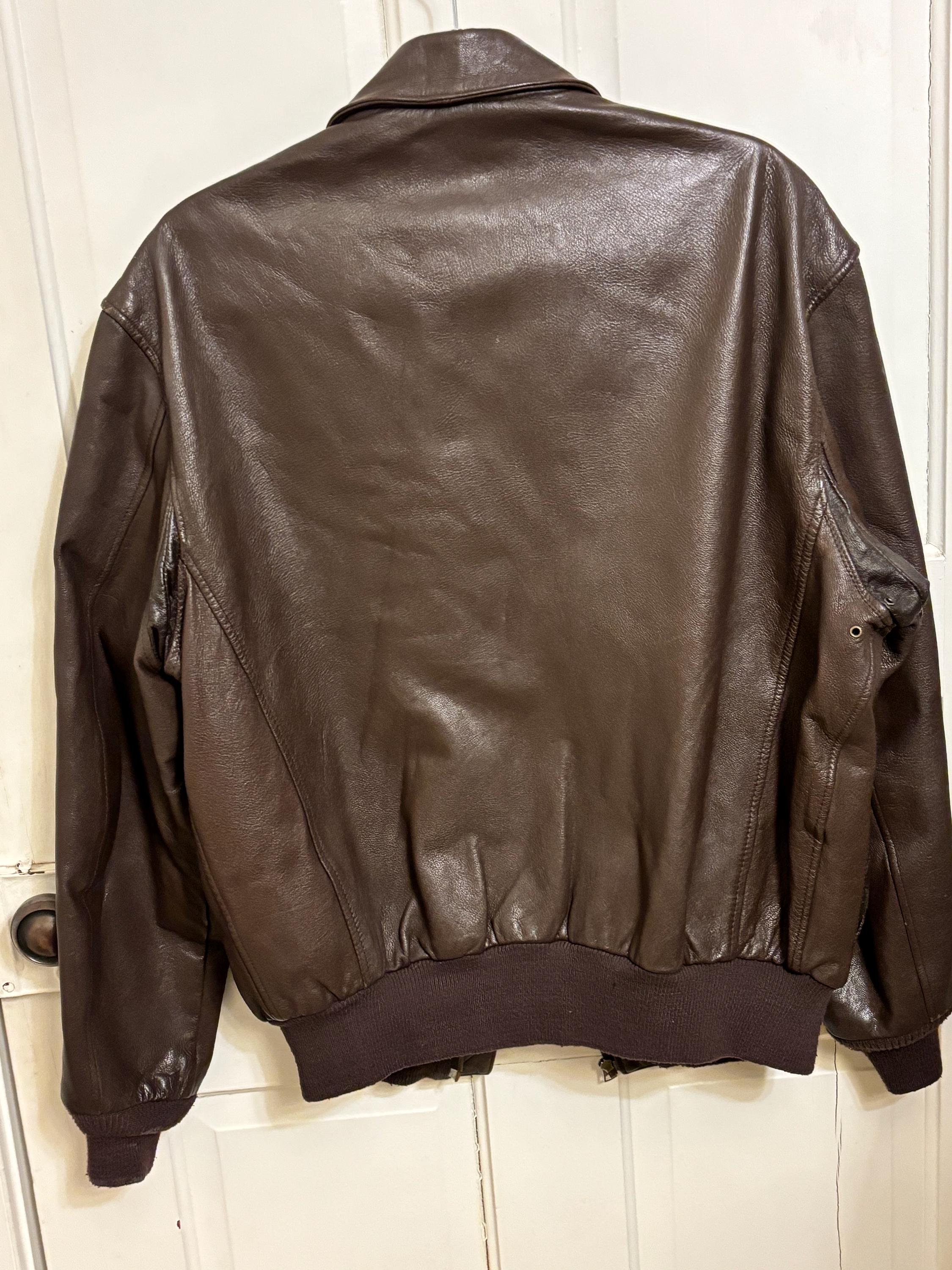 Vintage 90s Goatskin Leather A-2 Flight Jacket Size 44L - Etsy