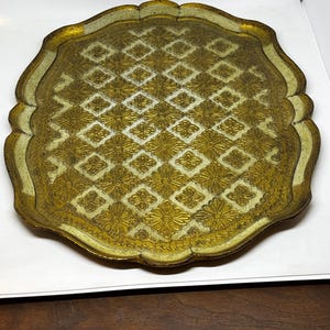 Vintage Italian Gilt Wood Florentine Tray