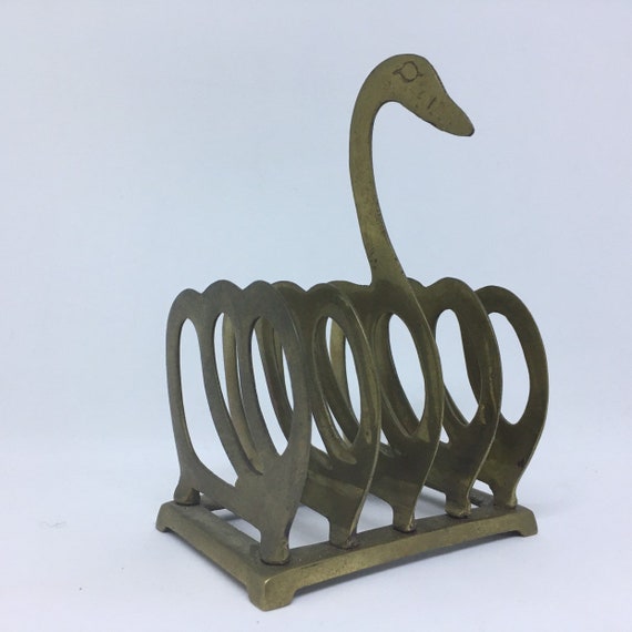 Brass Swan Letter Holder Desk Organizer Vintage Office Decor Etsy