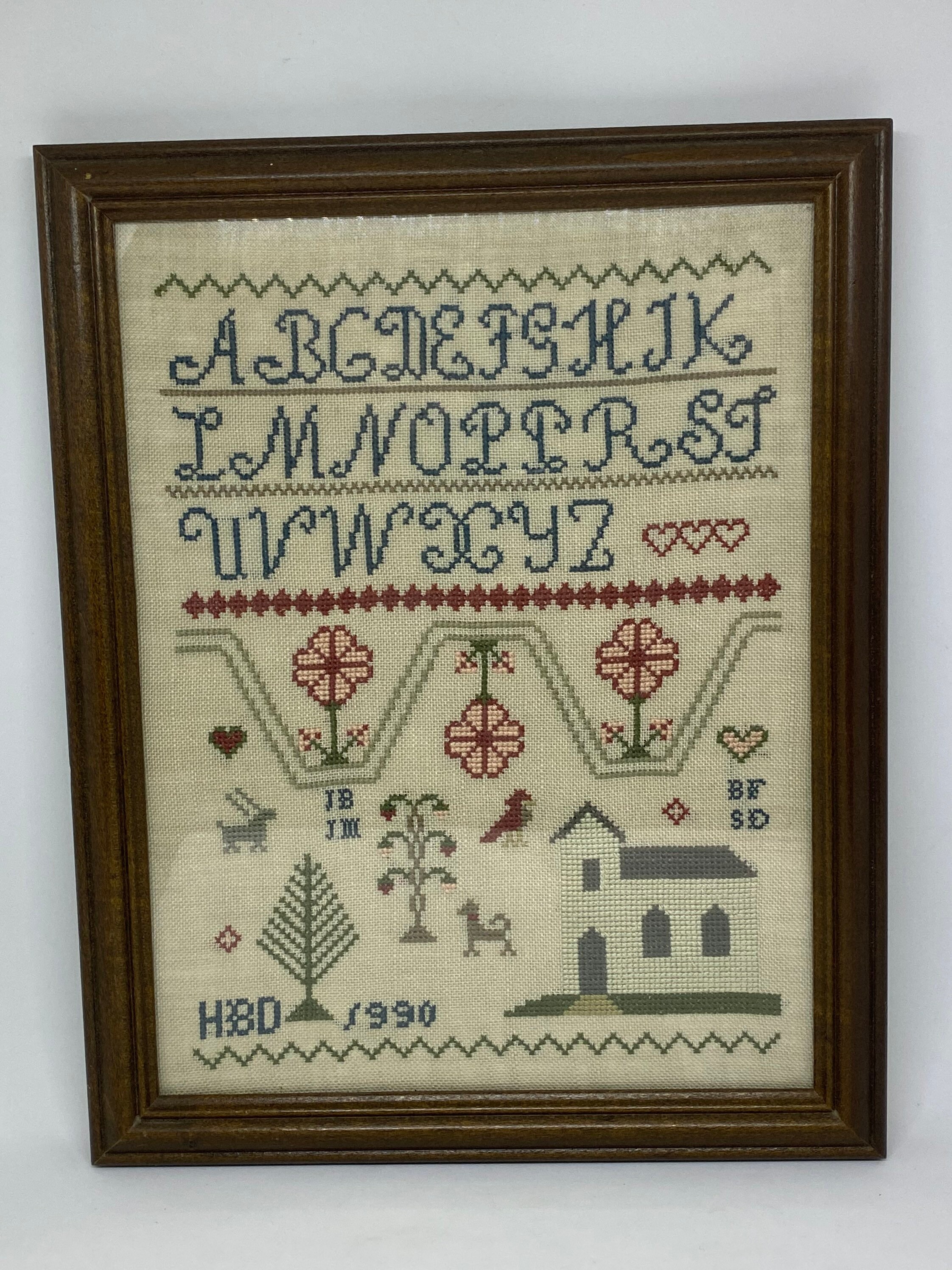 Vintage Cross Stitch Alphabet ABC's SamplerPrimitive | Etsy