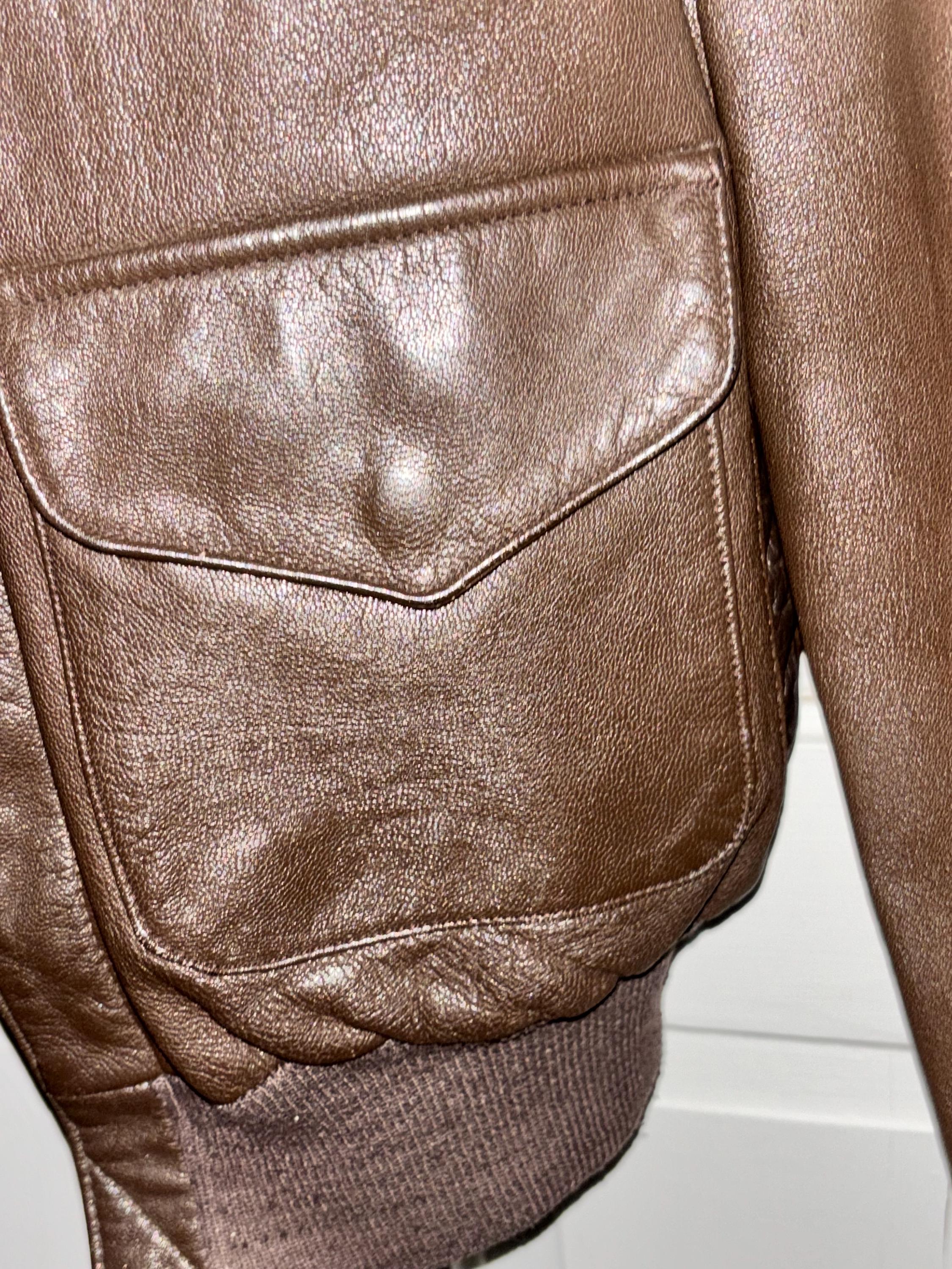 Vintage 90s Goatskin Leather A-2 Flight Jacket Size 44L - Etsy