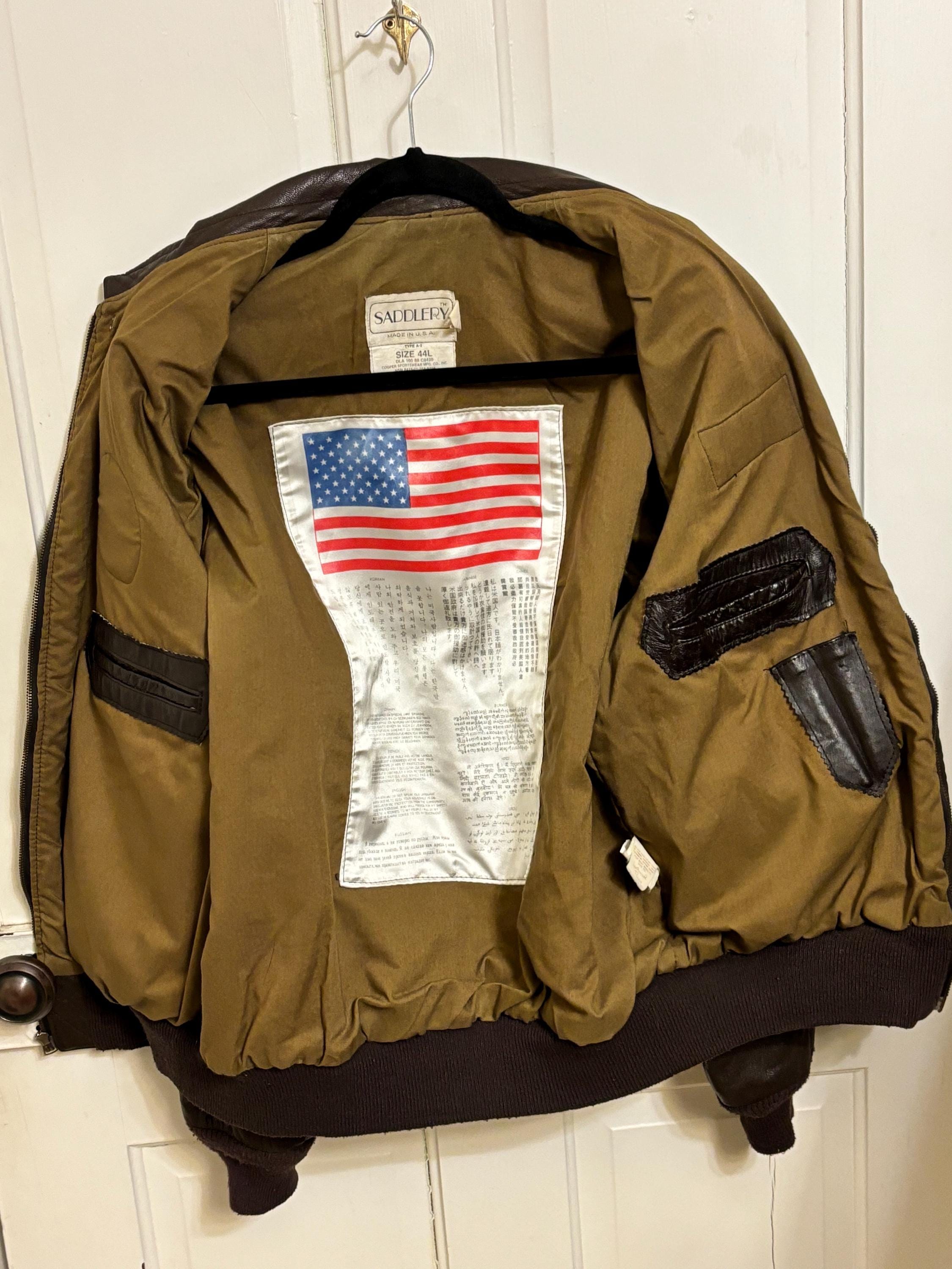 Vintage 90s Goatskin Leather A-2 Flight Jacket Size 44L - Etsy